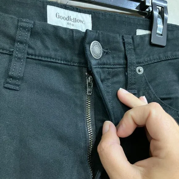 NWT Goodfellow & Co Men's Black Fly Button & Zipper Straight Fit 5-Pocket Pants - Picture 11 of 16